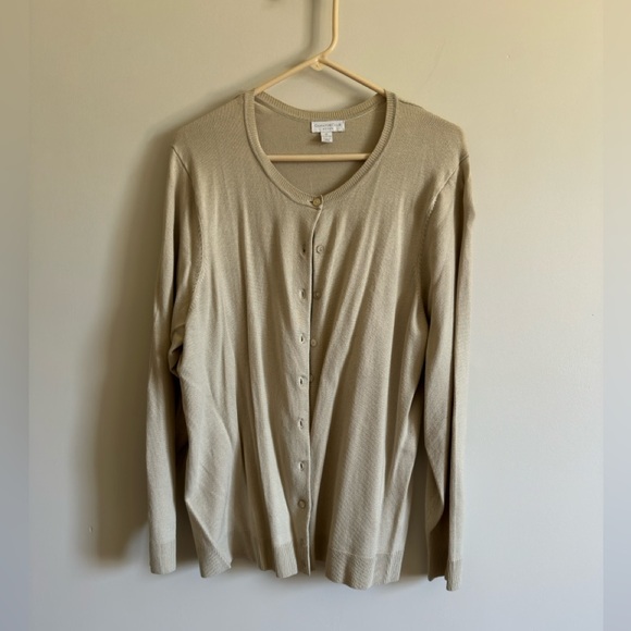 SALE‼️Charter Club Cream Button-Up Cardigan-in size 2X - Picture 1 of 8